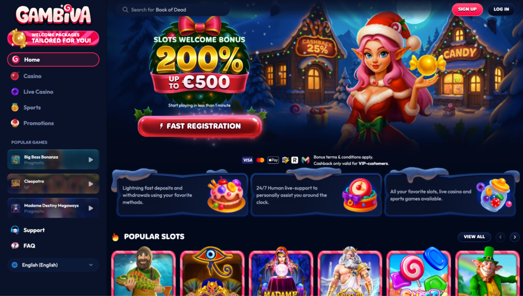 Gambiva Credit Card Casino